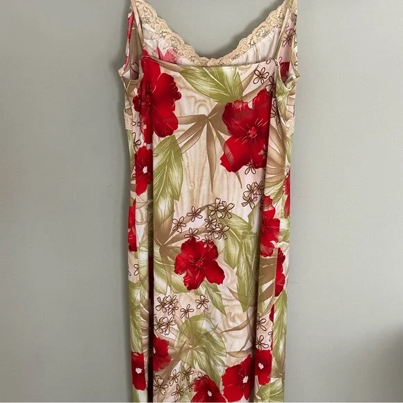Vintage Sirens Floral Slip Dress with Pink and Green Accents - Picture 9 of 10